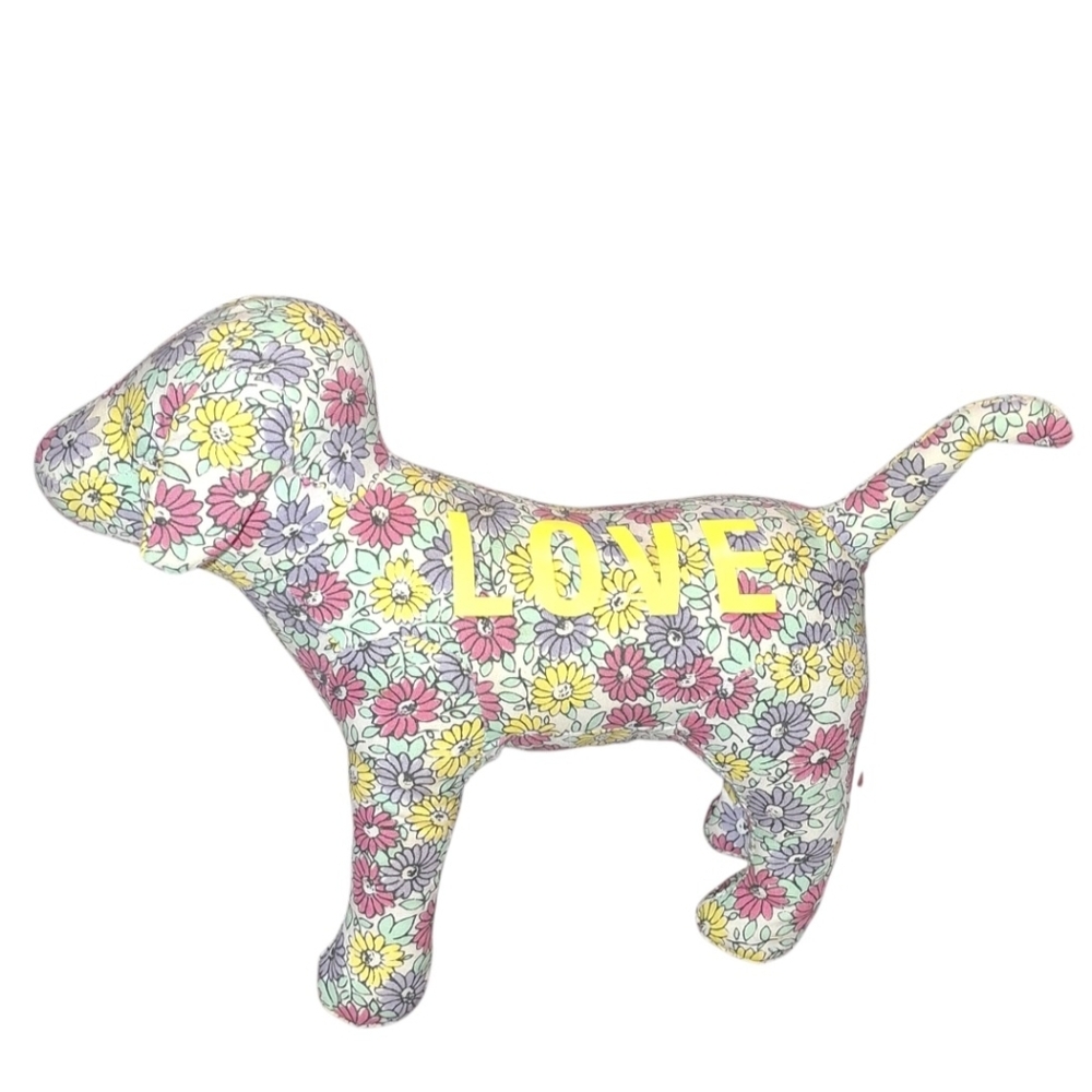 Victoria's Secret PINK Floral Pattern DREAM 8" Puppy Dog Plush Stuffed Animal